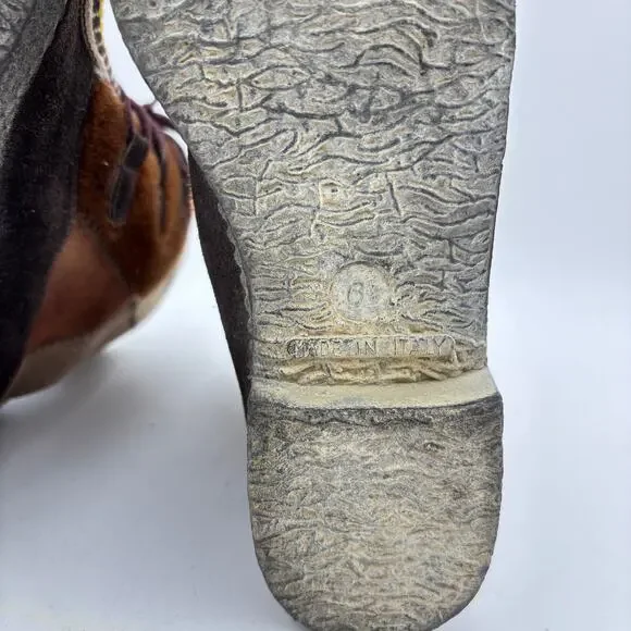 Vintage Fur Suede Quilted Moccasin Boots Moc Toe Women's 6 Made in Italy - Picture 8 of 14